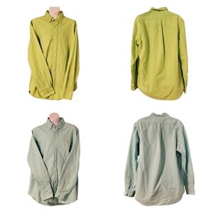 2 Polo Ralph Lauren Men's Sz L 100% Cotton Long Sleeve Denim Shirts